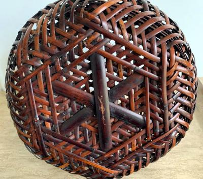 Chikuryosai I Yamamoto Japanese Bamboo Ikebana Basket by Yamamoto Chikuryosai I Shoen