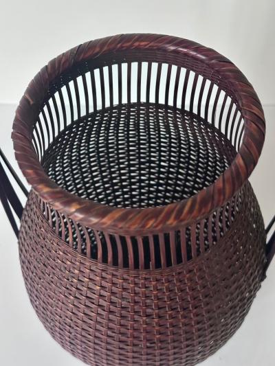 Chikusei Wanatabe Japanese Woven Bamboo Ikebana Basket by Chikusei Watanabe