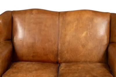 Child Size Brown Leather Sofa