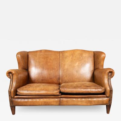 Child Size Brown Leather Sofa