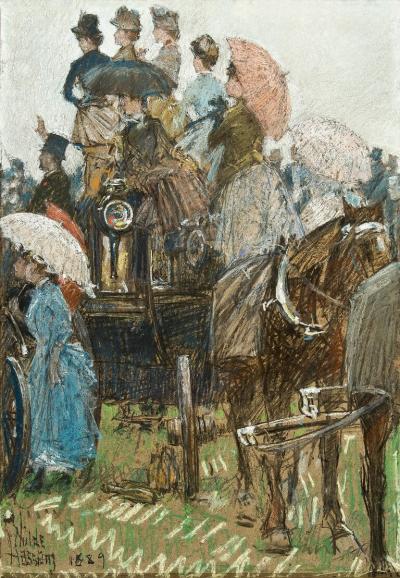 Childe Hassam Four in Hand at the Grand Prix Paris