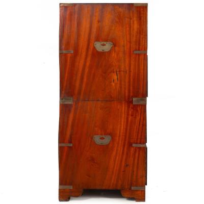 China Trade Camphor Brass Mounted British Campaign Chest ca 1840