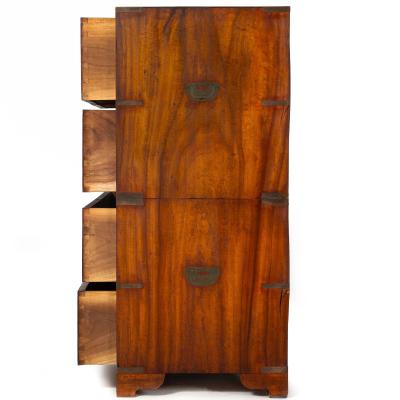 China Trade Camphor Brass Mounted British Campaign Chest ca 1840