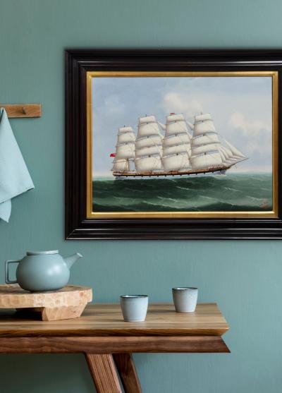 China Trade Painting of Ship County of Caithness by Lai Fong ca 1897