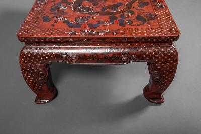 Chinese 18th Century Red Lacquer Table