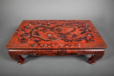 Chinese 18th Century Red Lacquer Table