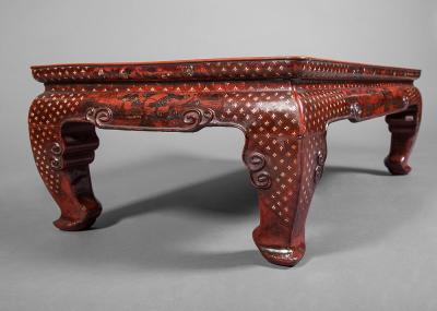 Chinese 18th Century Red Lacquer Table