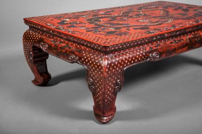 Chinese 18th Century Red Lacquer Table