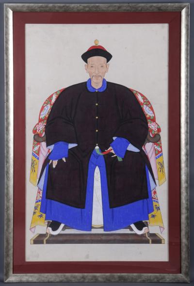 Chinese Ancestor Portrait of a Gentleman Circa 1850