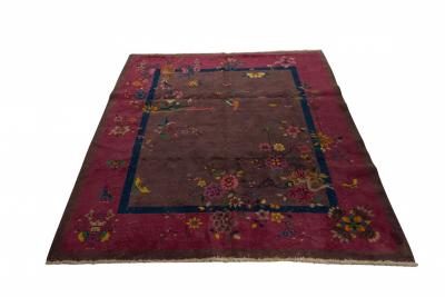 Chinese Art Deco Purple Area Rug