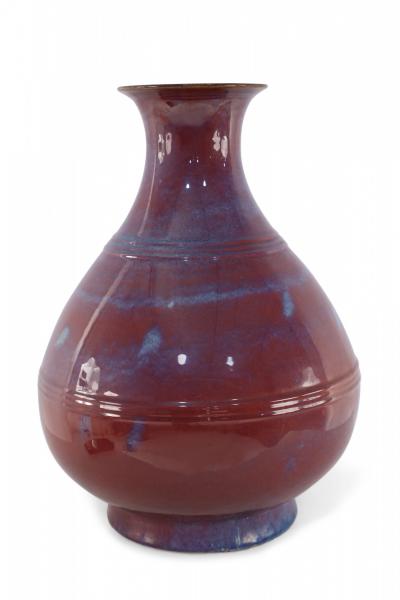 Chinese Aubergine and Blue Changing Glaze Bulbous Vase