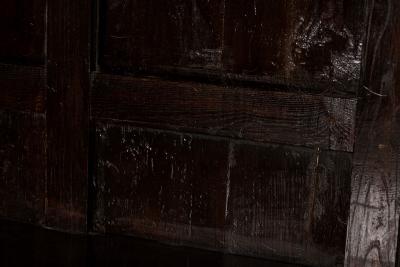 Chinese Black Lacquered Elm Cabinet