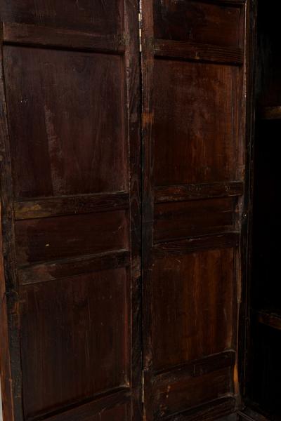 Chinese Black Lacquered Elm Cabinet