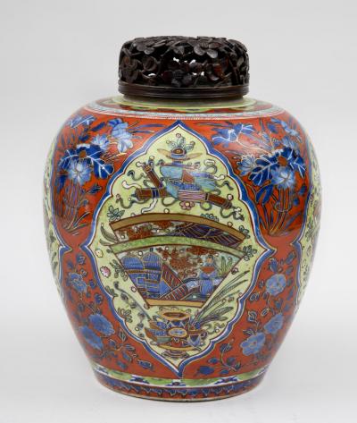 Chinese Blue White Clobbered Jar Circa 1700