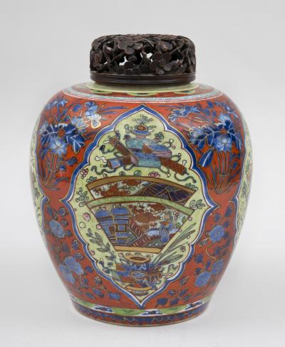 Chinese Blue White Clobbered Jar Circa 1700