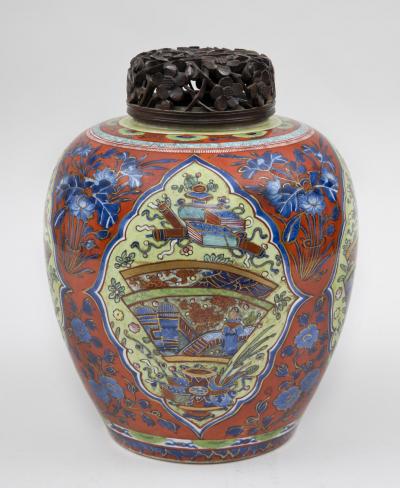 Chinese Blue White Clobbered Jar Circa 1700