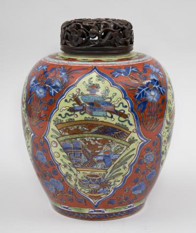 Chinese Blue White Clobbered Jar Circa 1700