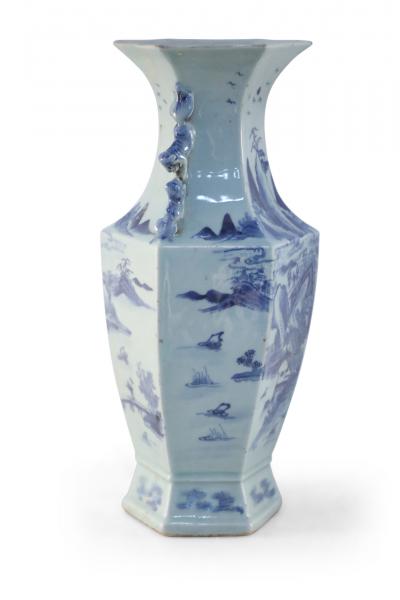 Chinese Blue and White Hexagonal Porcelain Vase