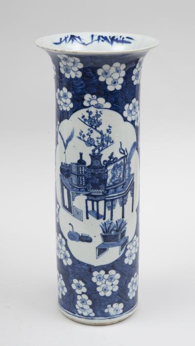 Chinese Blue and White Open Vase Circa 1890
