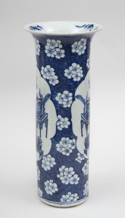 Chinese Blue and White Open Vase Circa 1890