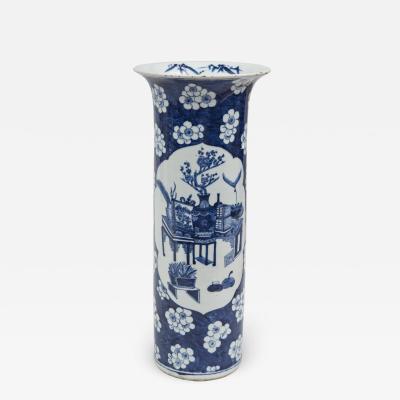 Chinese Blue and White Open Vase Circa 1890