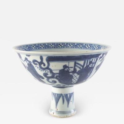 Chinese Blue and White Stem Cup