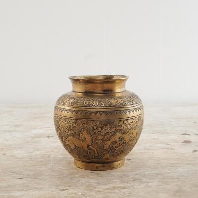 Chinese Bronze Vase Decorated with Horses