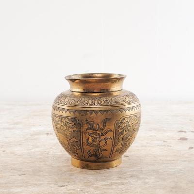 Chinese Bronze Vase Decorated with Horses