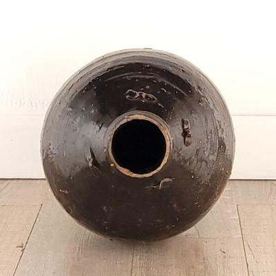 Chinese Brown Glazed Stoneware Martaban Jar circa 1850