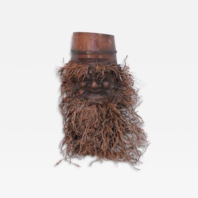 Chinese Carved Bamboo Root Face Wall Hanging