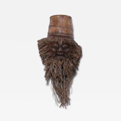 Chinese Carved Bamboo Root Face Wall Hanging