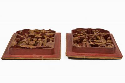 Chinese Carved Decorative Panels Pair