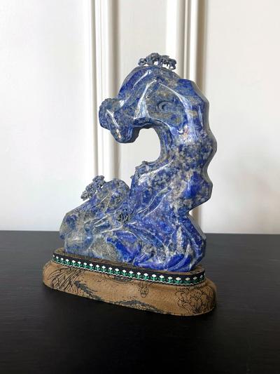 Chinese Carved Lapis Lazuli Scholar Stone
