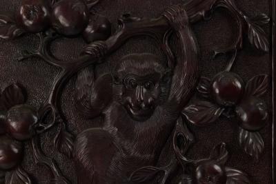 Chinese Carved Monkey Wall Plaque