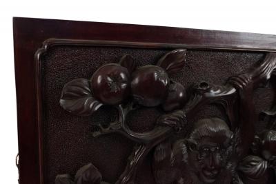 Chinese Carved Monkey Wall Plaque