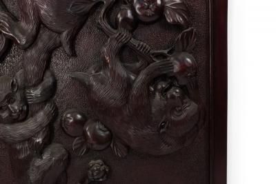 Chinese Carved Monkey Wall Plaque