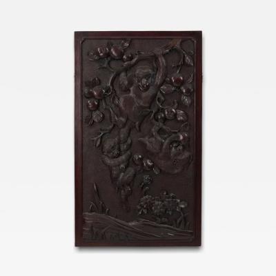 Chinese Carved Monkey Wall Plaque