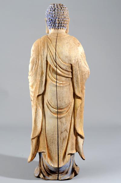 Chinese Carved Wood Teaching Buddha in Ming Style