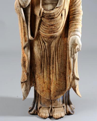 Chinese Carved Wood Teaching Buddha in Ming Style