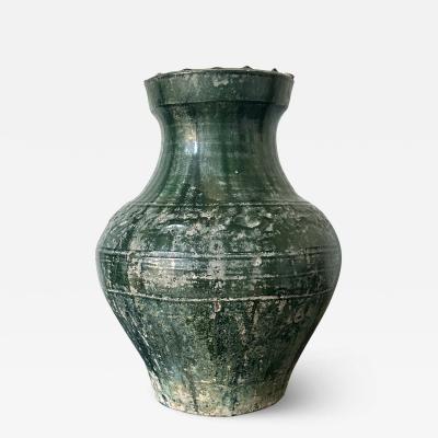 Chinese Ceramic Hu Jar with Green Glaze Han Dynasty