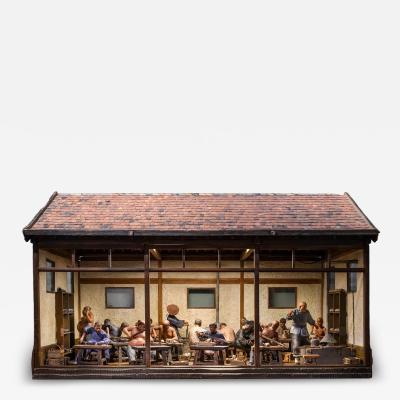 Chinese Ceramic Workshop Scaled model with 17 polychromed figures