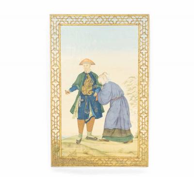 Chinese Chinoiserie Scene Portrait