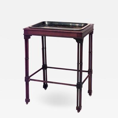 Chinese Chippendale Mahogany Chinoiserie End Table