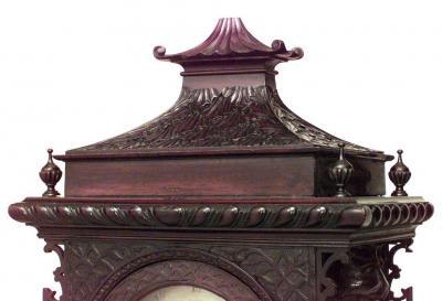 Chinese Chippendale Mahogany Mantel Clock