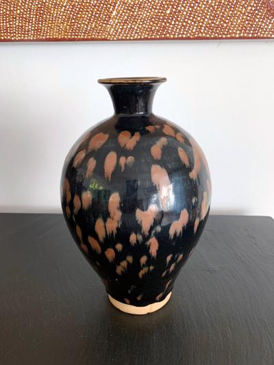 Chinese Cizhou Ceramic Vase with Russet Splash Glaze