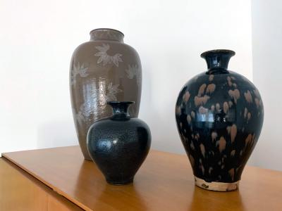 Chinese Cizhou Ceramic Vase with Russet Splash Glaze