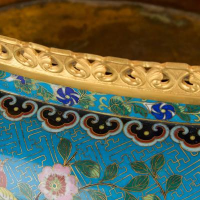 Chinese Cloisonn Enamel Jardini re with French Ormolu Mounts