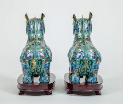Chinese Cloisonne Horse Boxes