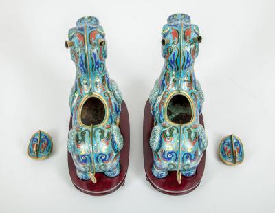 Chinese Cloisonne Horse Boxes