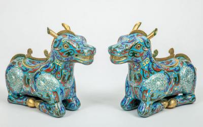Chinese Cloisonne Horse Boxes
